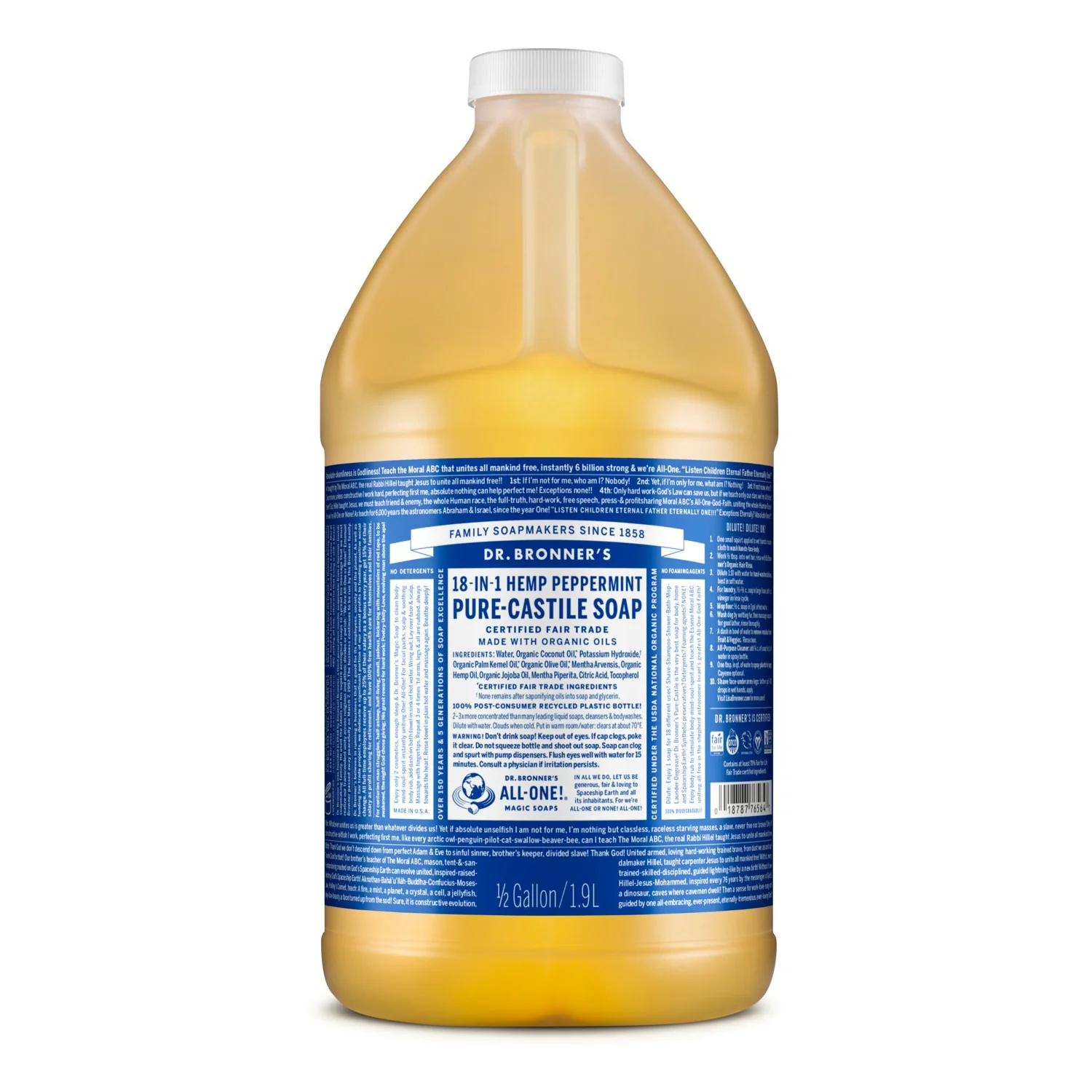 Dr. Bronner's Pure-Castile Liquid Soap - Peppermint - Image 4