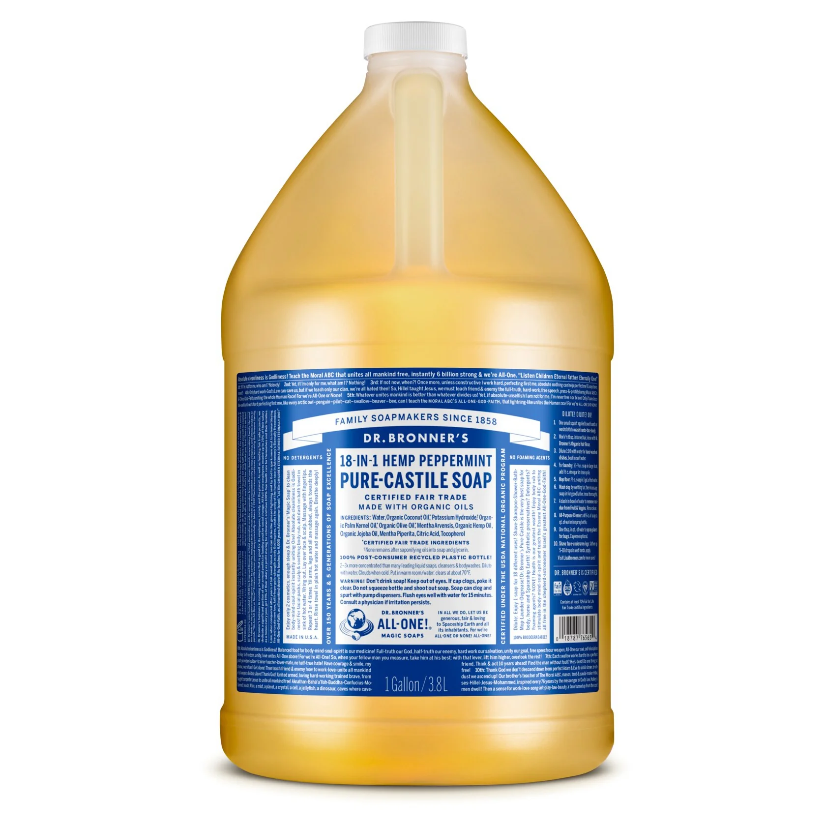 Dr. Bronner's Pure-Castile Liquid Soap - Peppermint - Image 5
